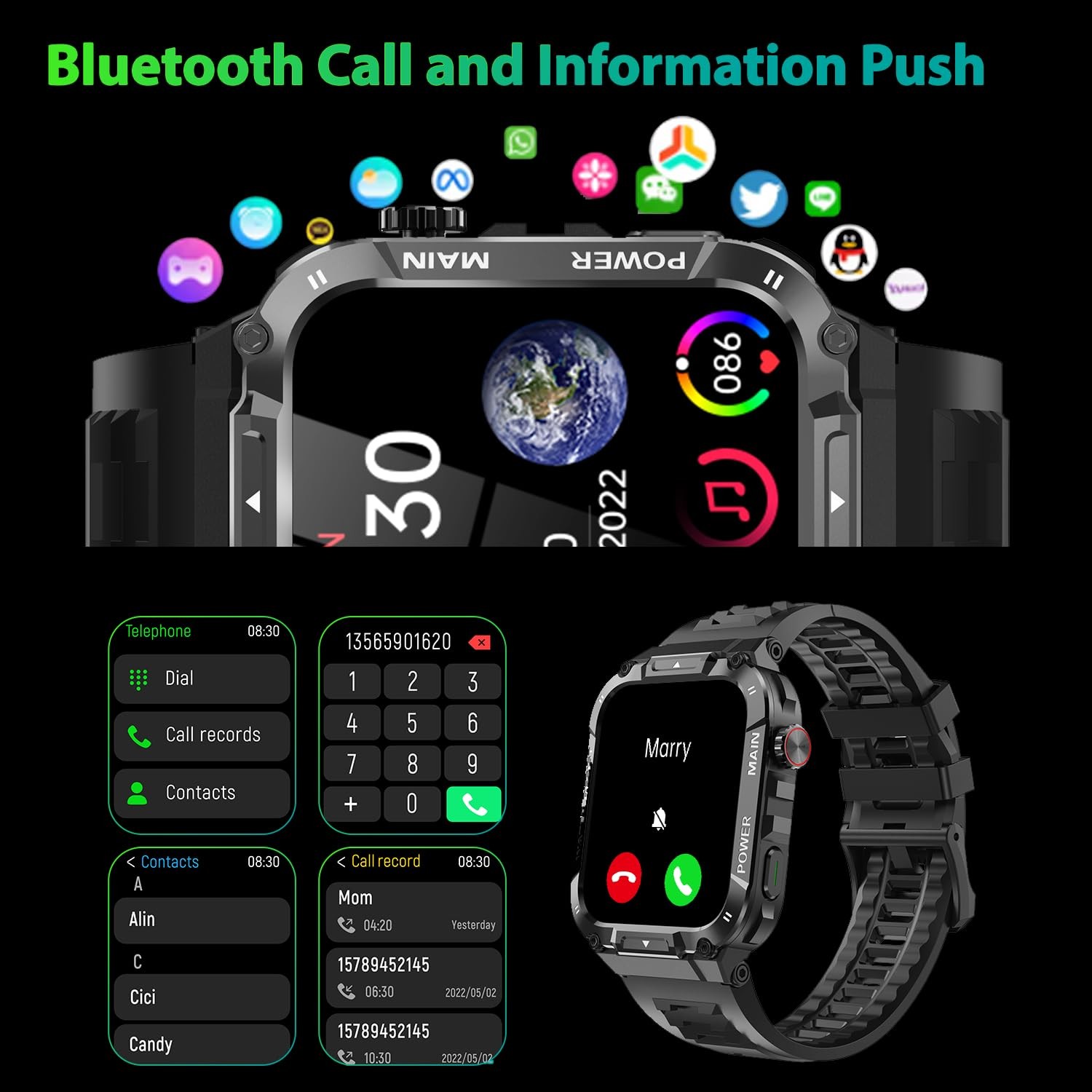 Reloj Inteligente de Mujer Hombre para Waterproof Samsung Android y iPhone iOS