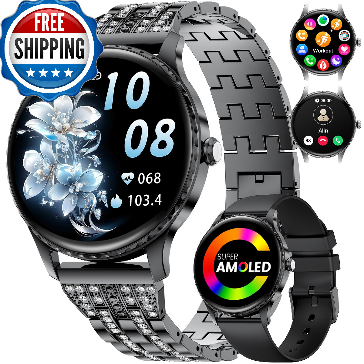 Smart Watch for Women (Answer/Make Calls), 1.32″ Fitness Smartwatch with 121 Spo
