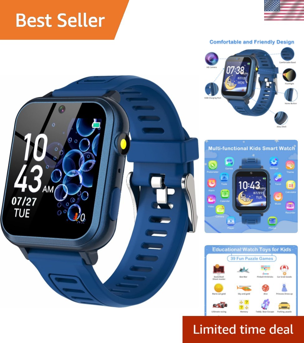 Educational Touchscreen Smart Watch for Kids Aged 3-12: 39 Games & More