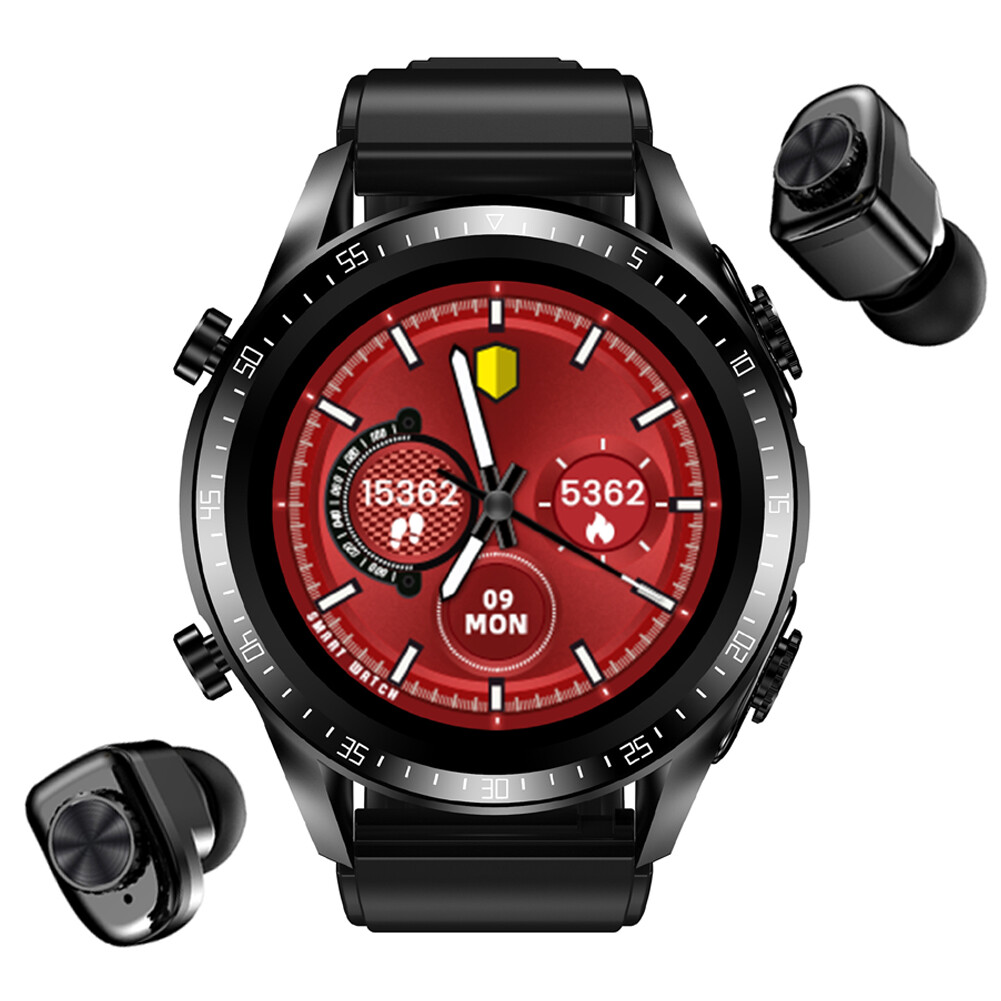 Smart Watch Men Smartwatch 2 In 1 Stereo Wireless Headsets Bluetooth Phone Call