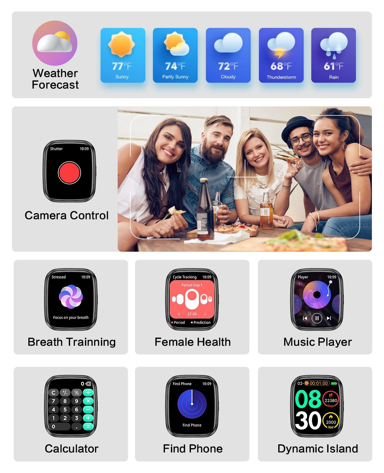 Egqinr Smart Watches For Men/Women 1.75 Bluetooth Call Ai Voice Smartwatch 24/7