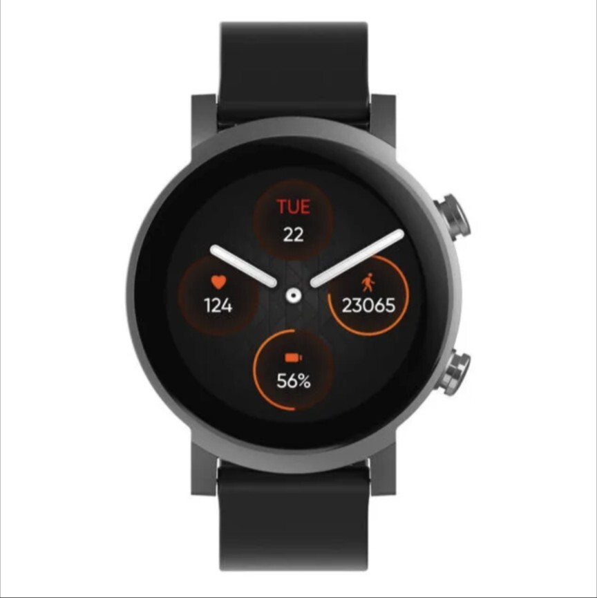 Mobvoi TicWatch E3 47mm Polycarbonate Case with Silicone Strap – Panther Black
