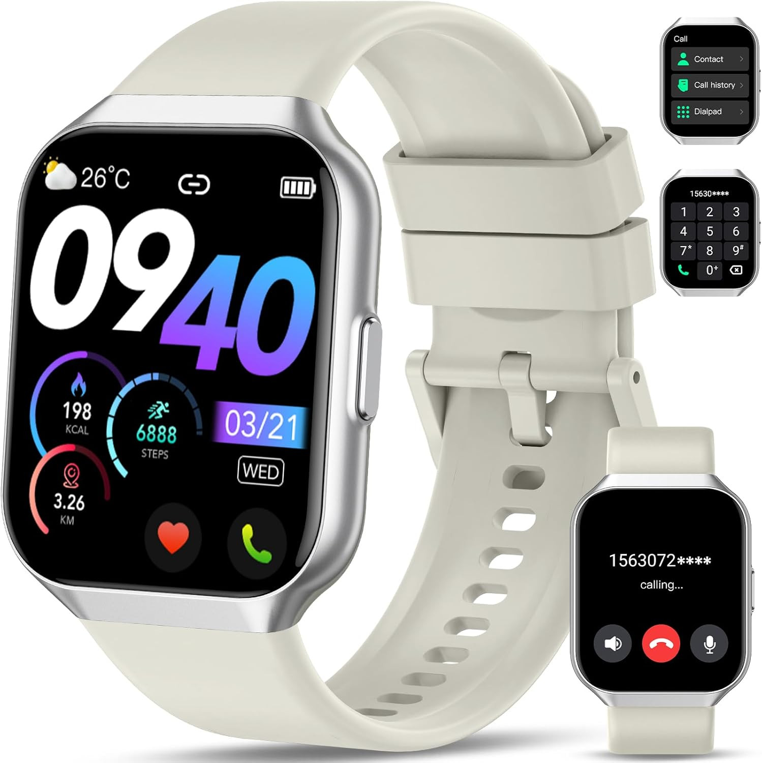 Smart Watch for Men Women (Answer/Make Call), 1.96″ Fitness Tracker Running Watc
