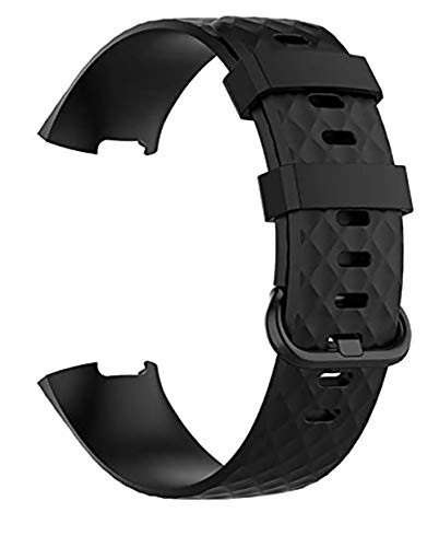 2 Pack Silicone Sport Watch Bands Compatible with Fitbit Charge 4 and 3 for Men