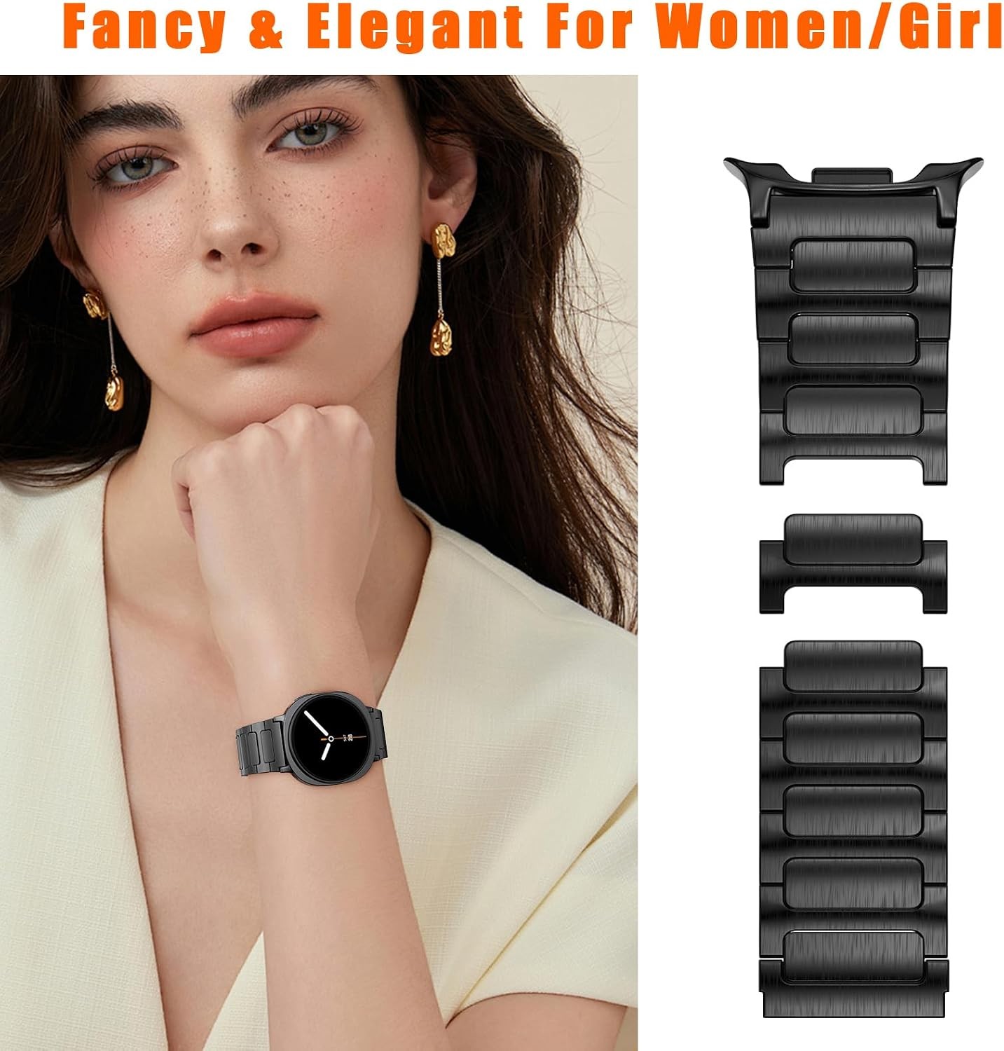 Case For Samsung Galaxy Watch 8 Classic 46mm, Solid Metal Replacement Band