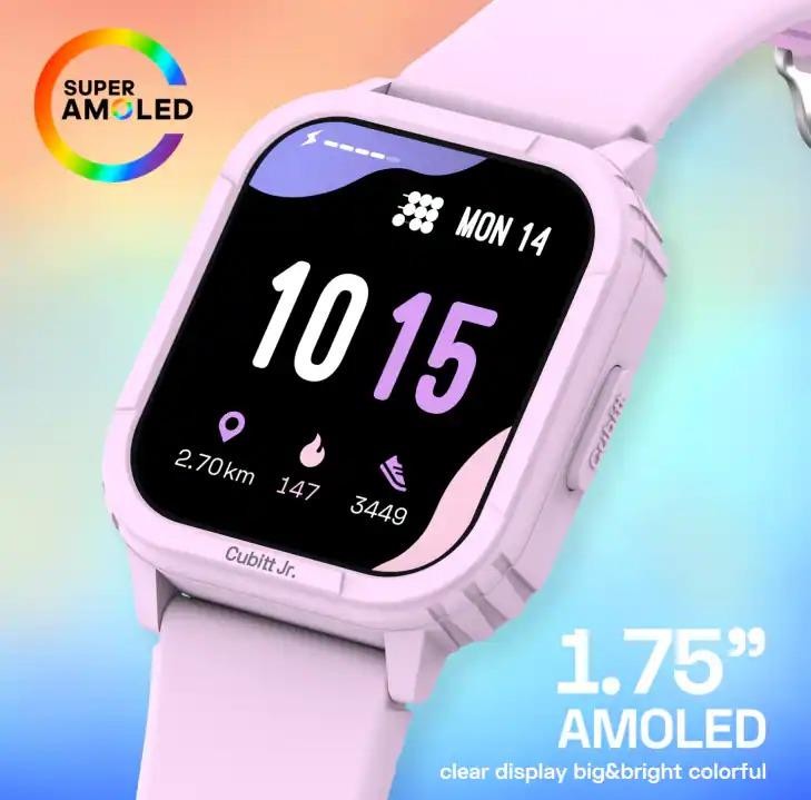 Cubitt Jr Kids Smartwatch Fitness Tracker Heart Rate Monitor Purple Excellent