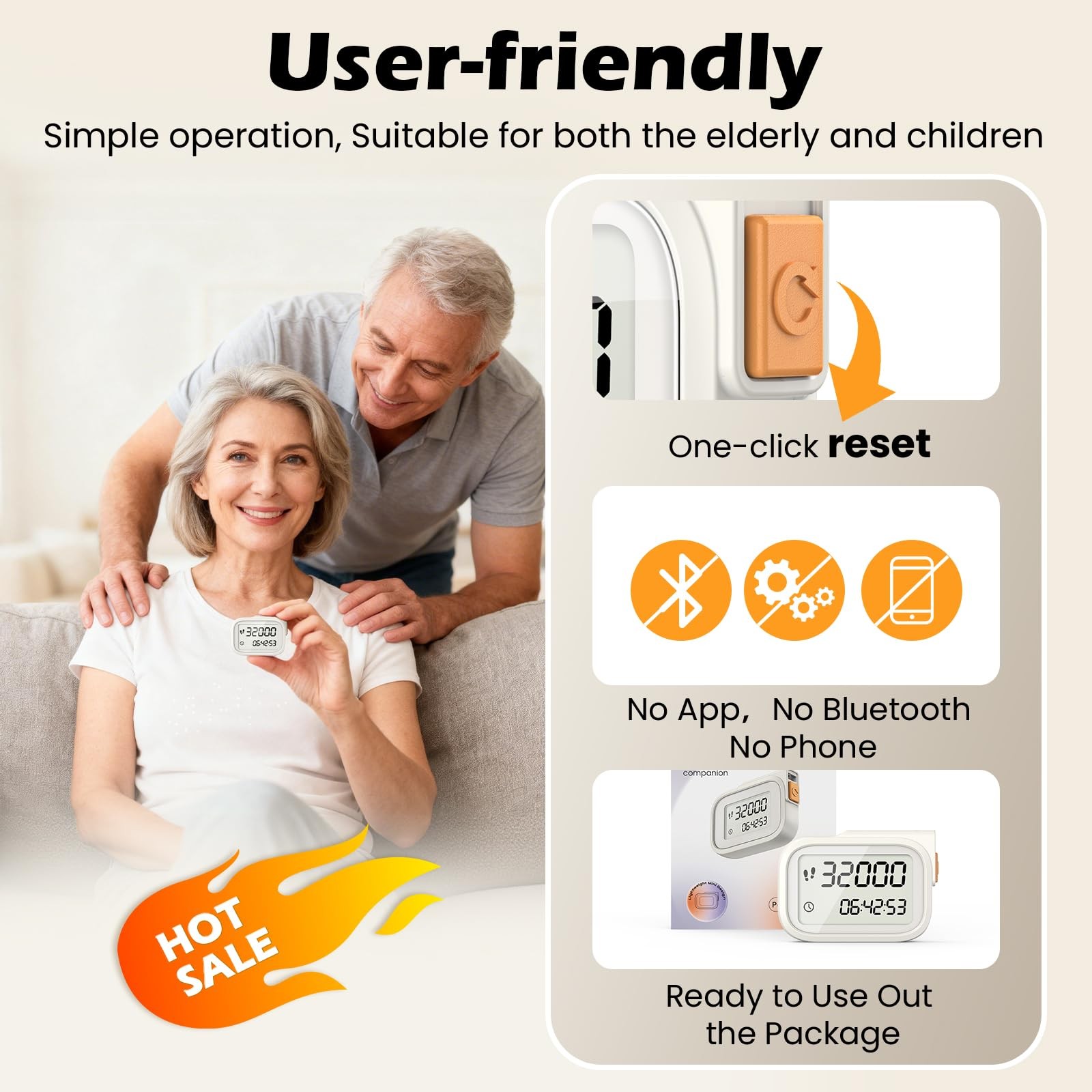 3D Pedometer for Walking, Accurate Digital Step Counter with Removable Lanyar…