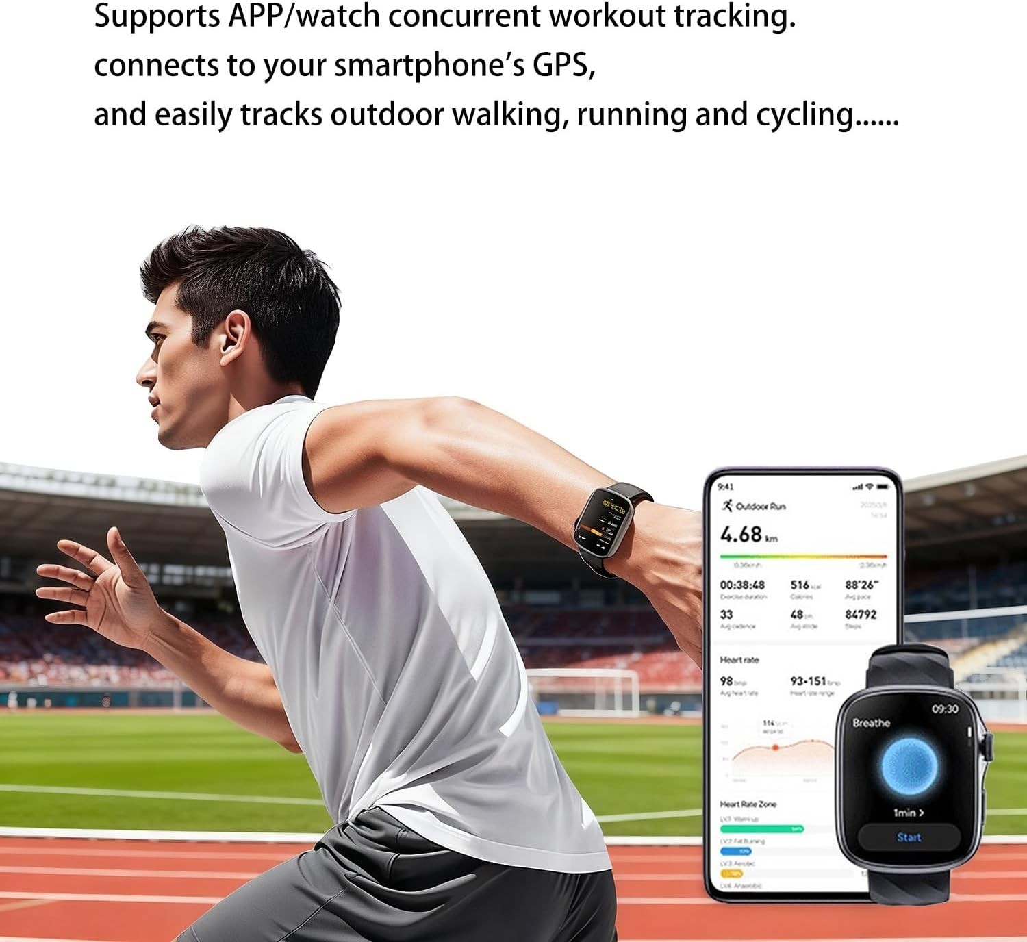 New Smart Watch Heart Rate/Blood Oxygen/Sports/Sleep Exercise Watch Android IOS