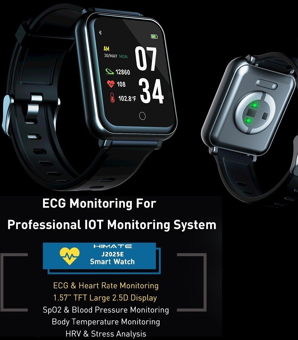 HIMATE J2025E Health Smart Watch Temperature ECG SpO2 Track Sleep Heart Rate
