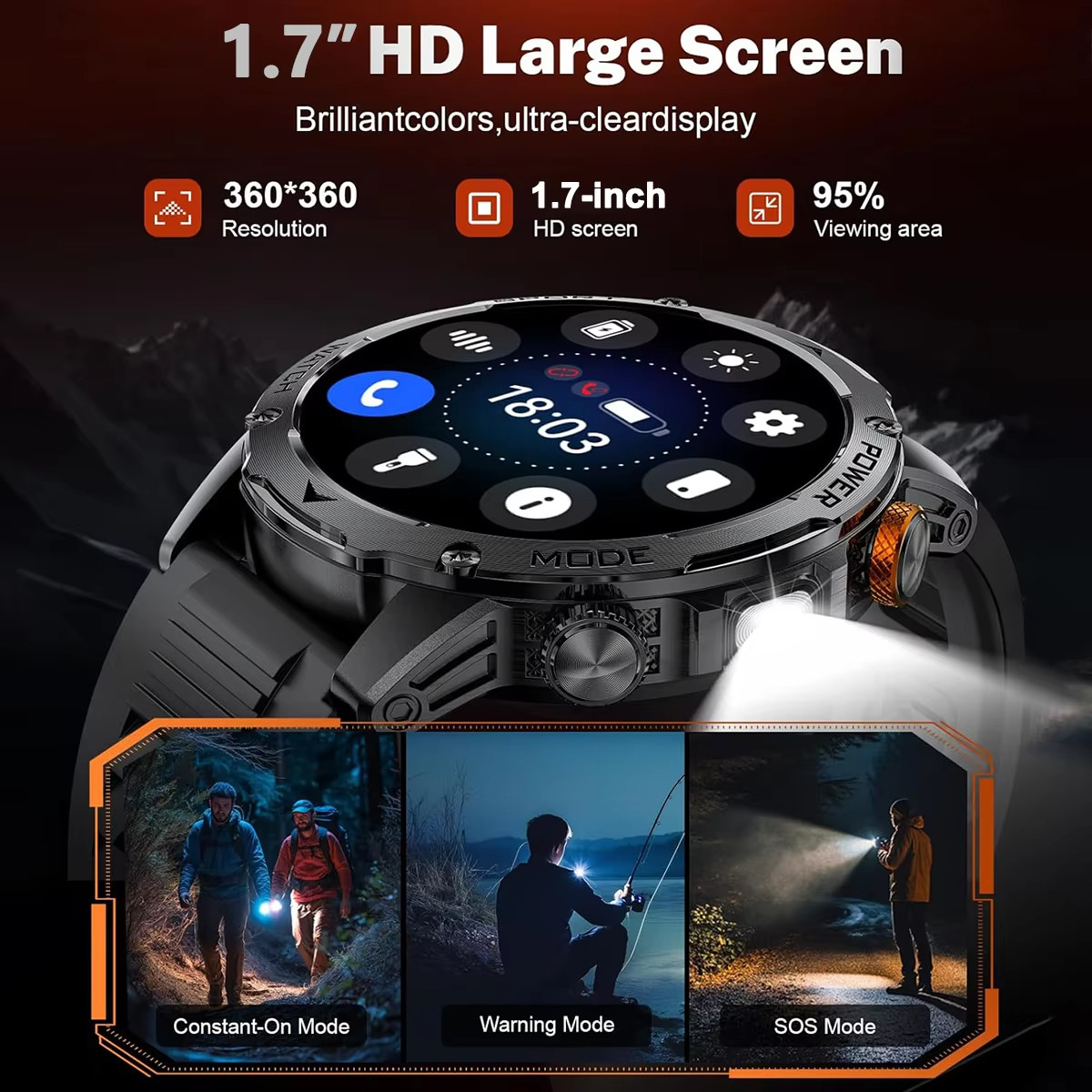 New Military T-Rex 3 Ultra 1000mAh Battery Smart Watch 5ATM Waterproof