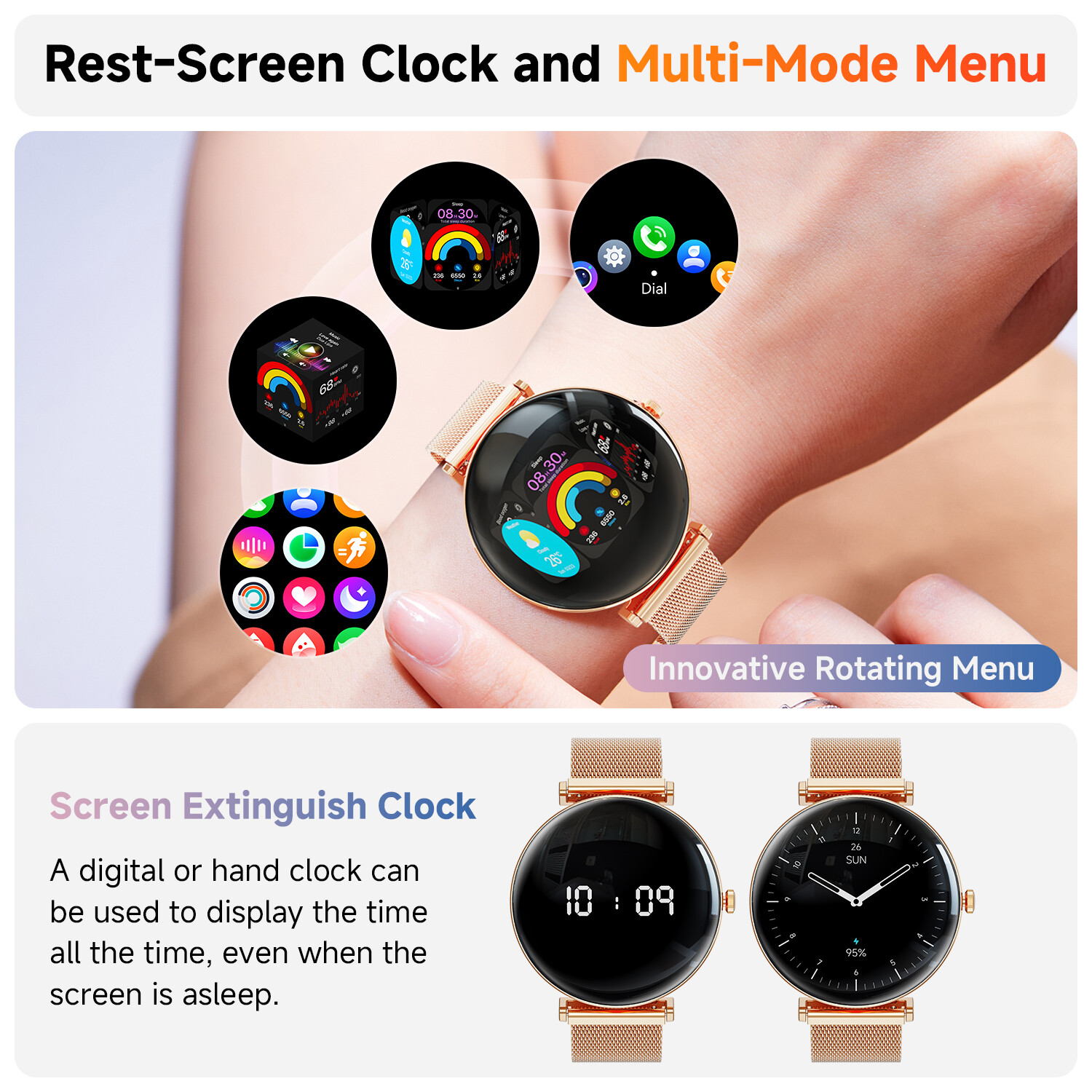 1.43” Amoled Screen Smart Watch For Women Fitness Smartwatches For Android iOS