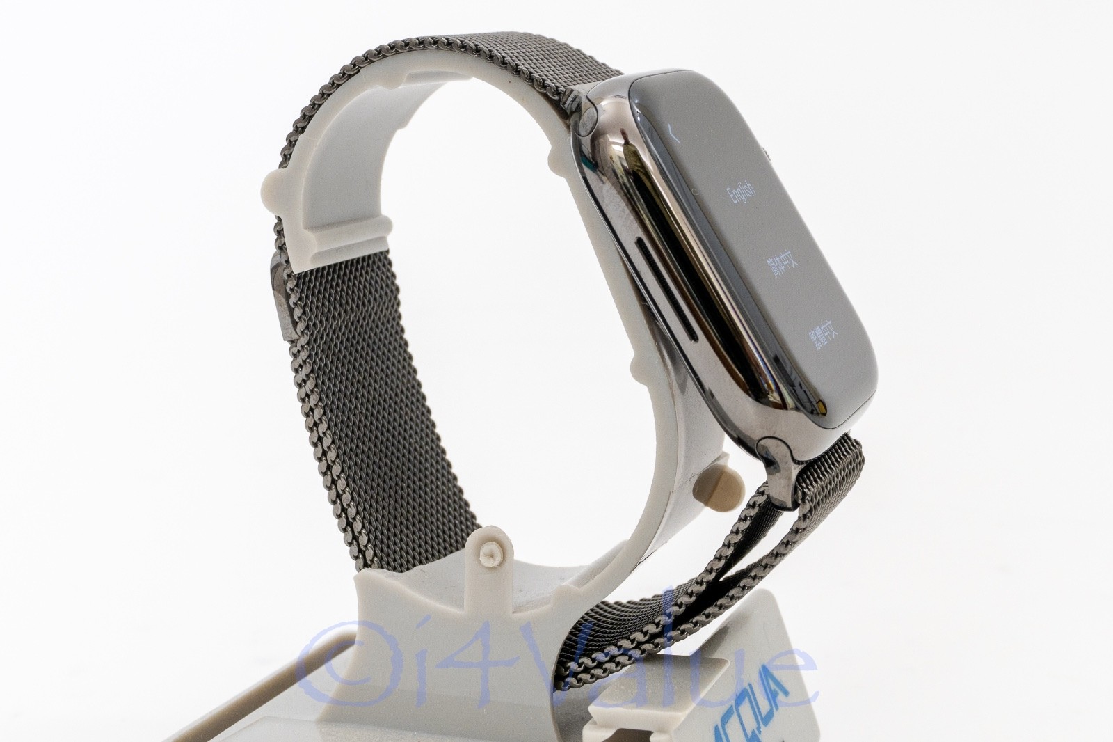 L@@K! Apple Watch Series 7, 45mm Graphite Stainless Steel Case, Milanese Band