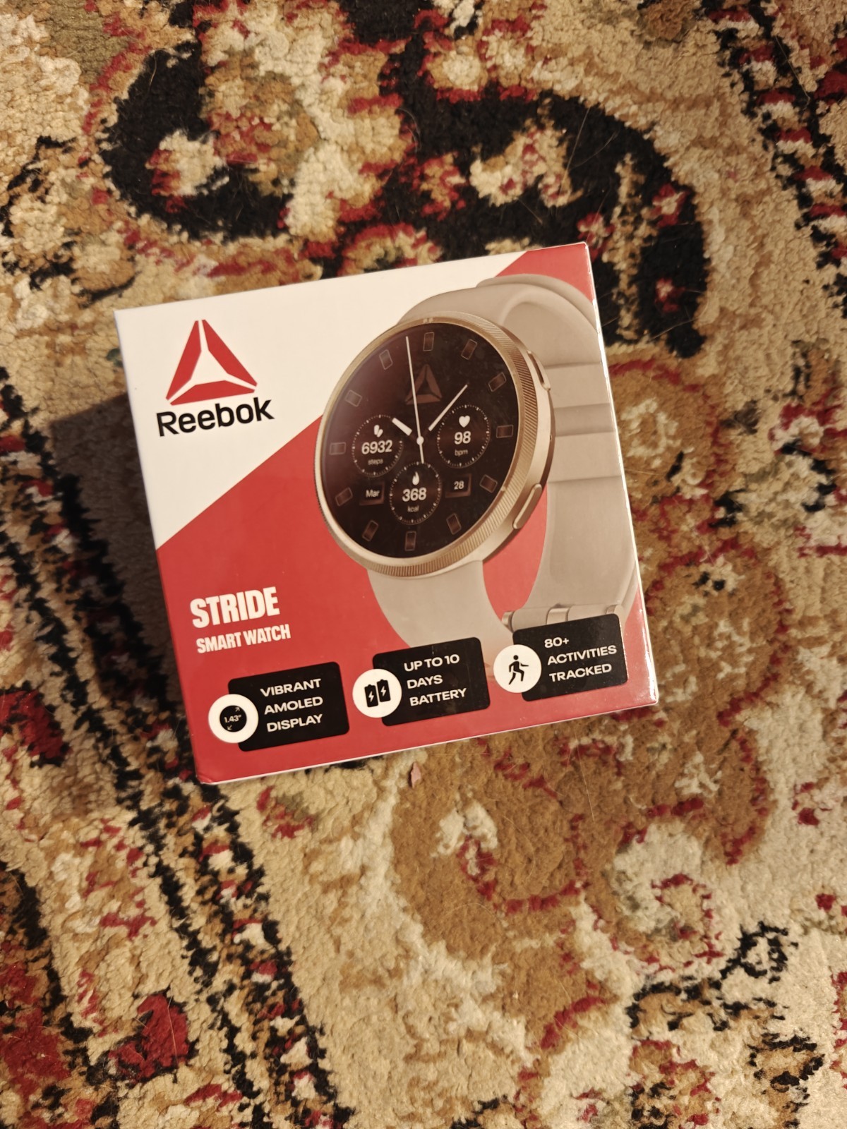 Reebok Stride Smartwatch – 1.43in AMOLED – Bluetooth – Gold – 240hr Battery