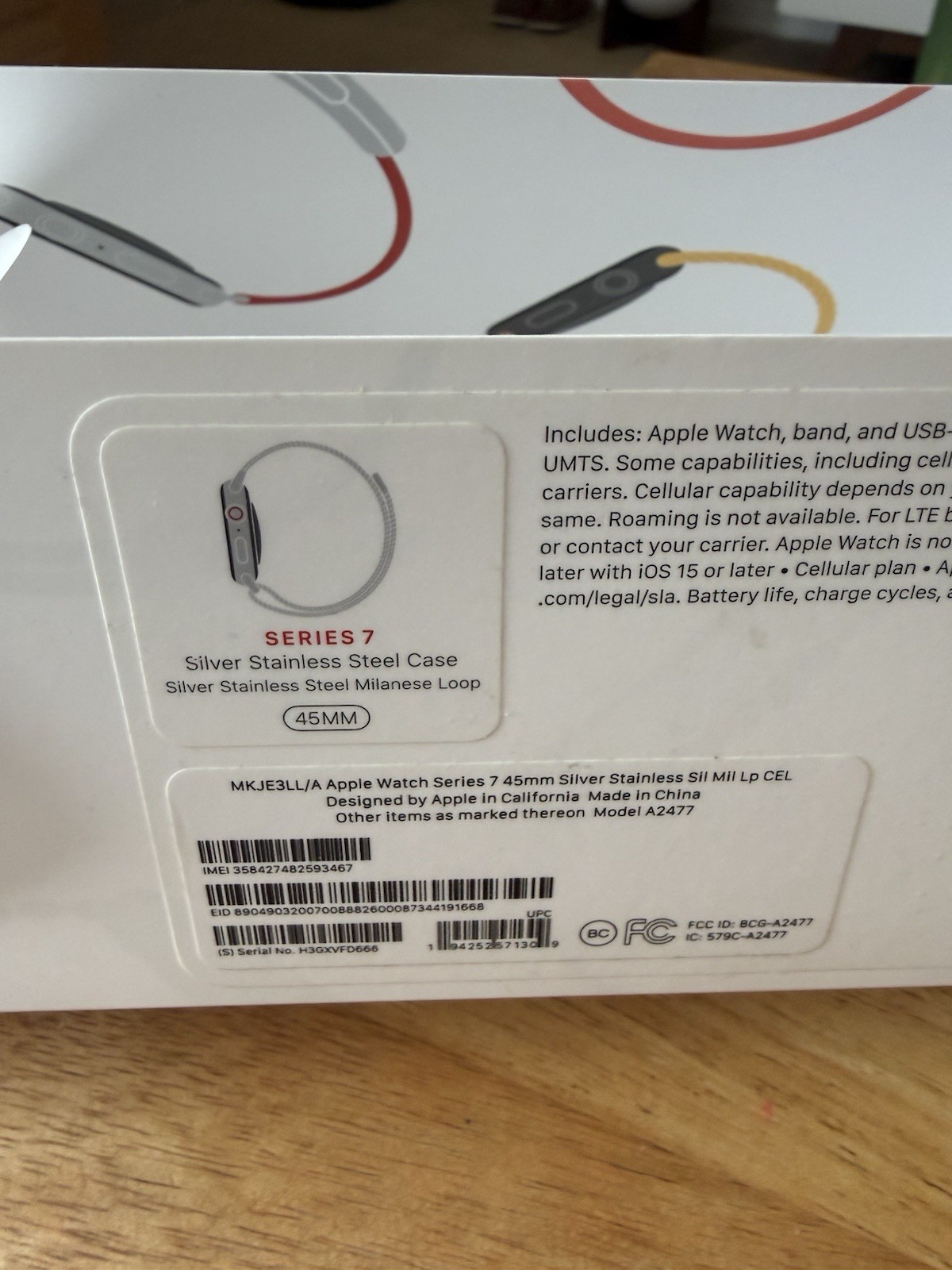 Apple Series 7 45MM Stainless Milanese Loop MKJG3LL/A Cellular/GPS AT&T 89% Batt