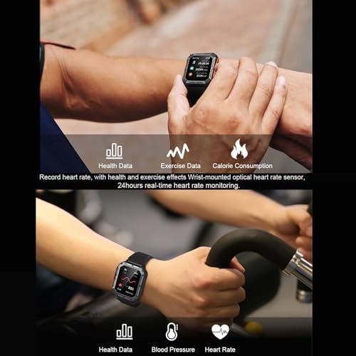 Military Smart Watch for Men (Call Receive/Dial) Rugged Tactical Fitness Tracker