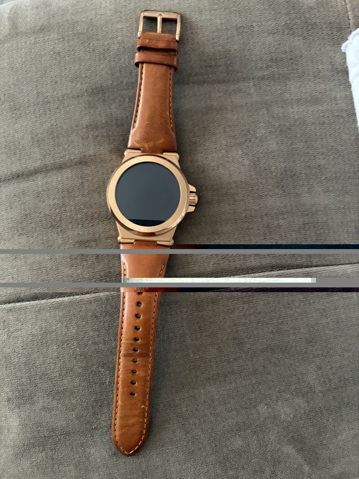 Michael Kors Gold Stainless Steel Smart Watch DW26 brown Leather Band