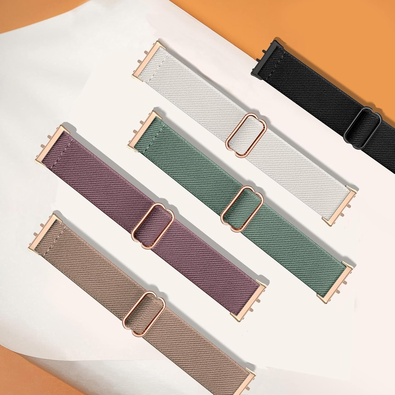 5 Pack Stretchy Nylon Strap Compatible with Samsung Galaxy Fit 3 SM-R390