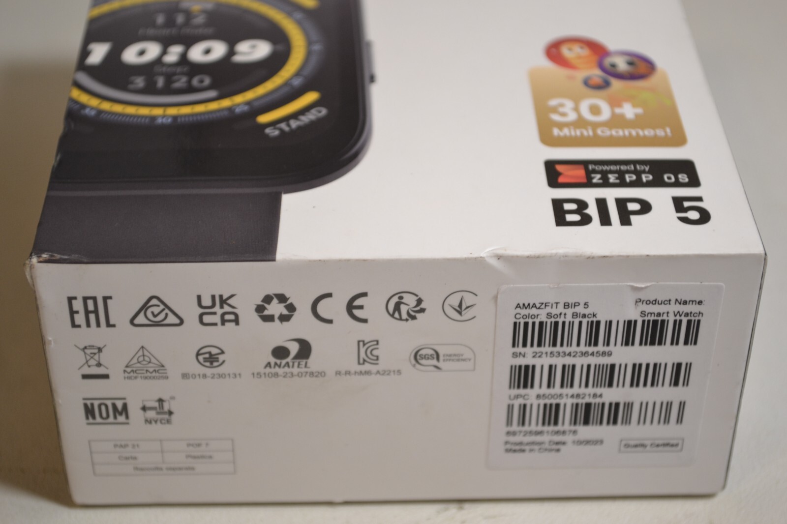 AMAZFIT (A Zepp Brand) Smartwatch BIP 5 Soft Black