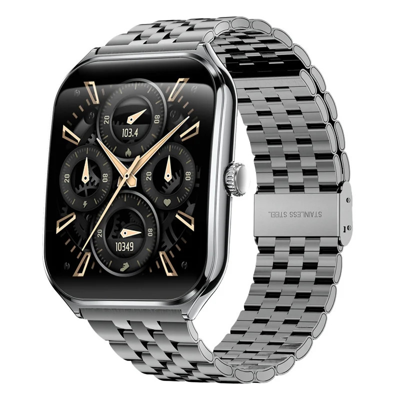 Fashion Smart Watch Ultra-Slim 1.96Inch Amoled Curved Screen Men BT Calling Heal