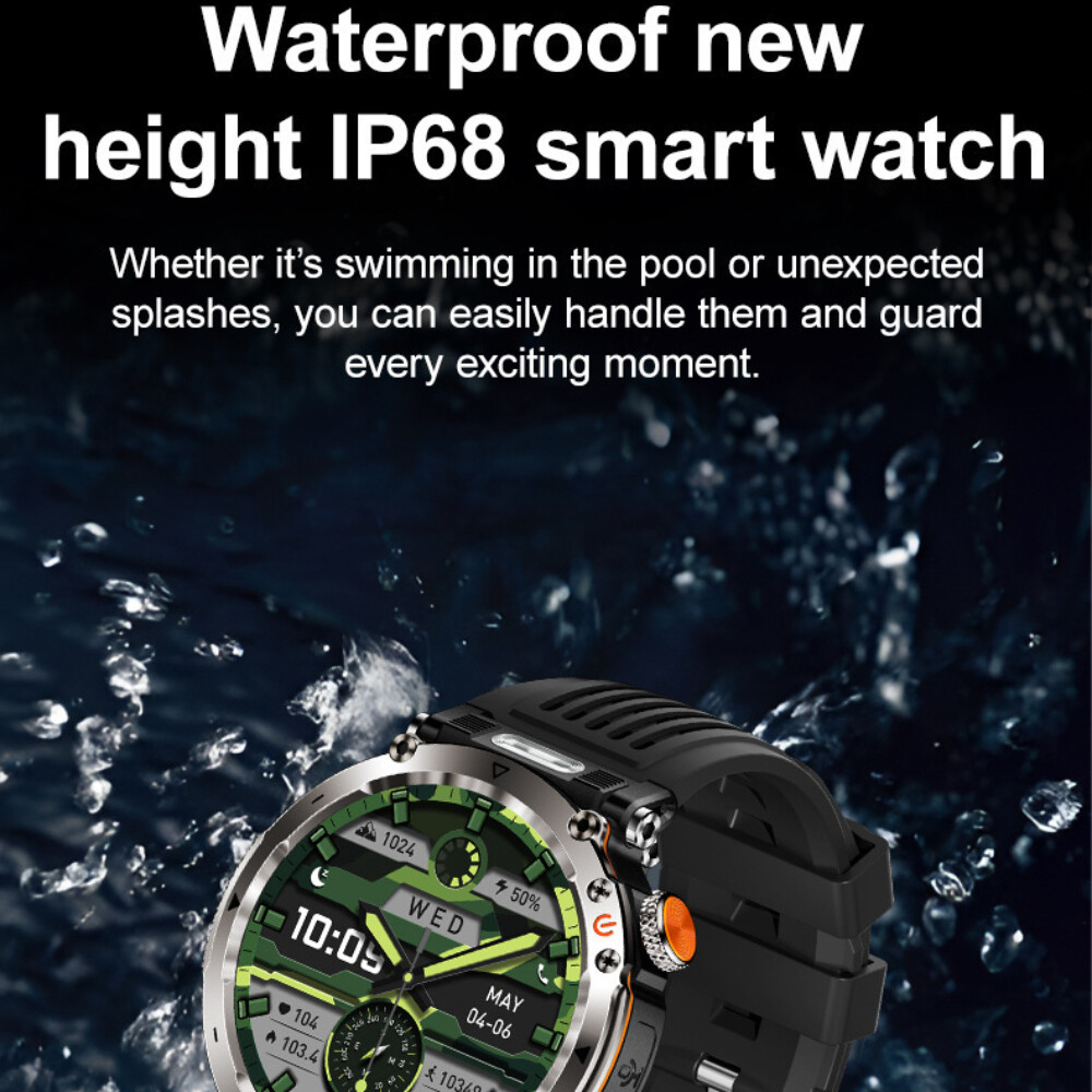 Military Smart Watch Men Answer/Make Call Heart Rate Fitness Tracker Waterproof