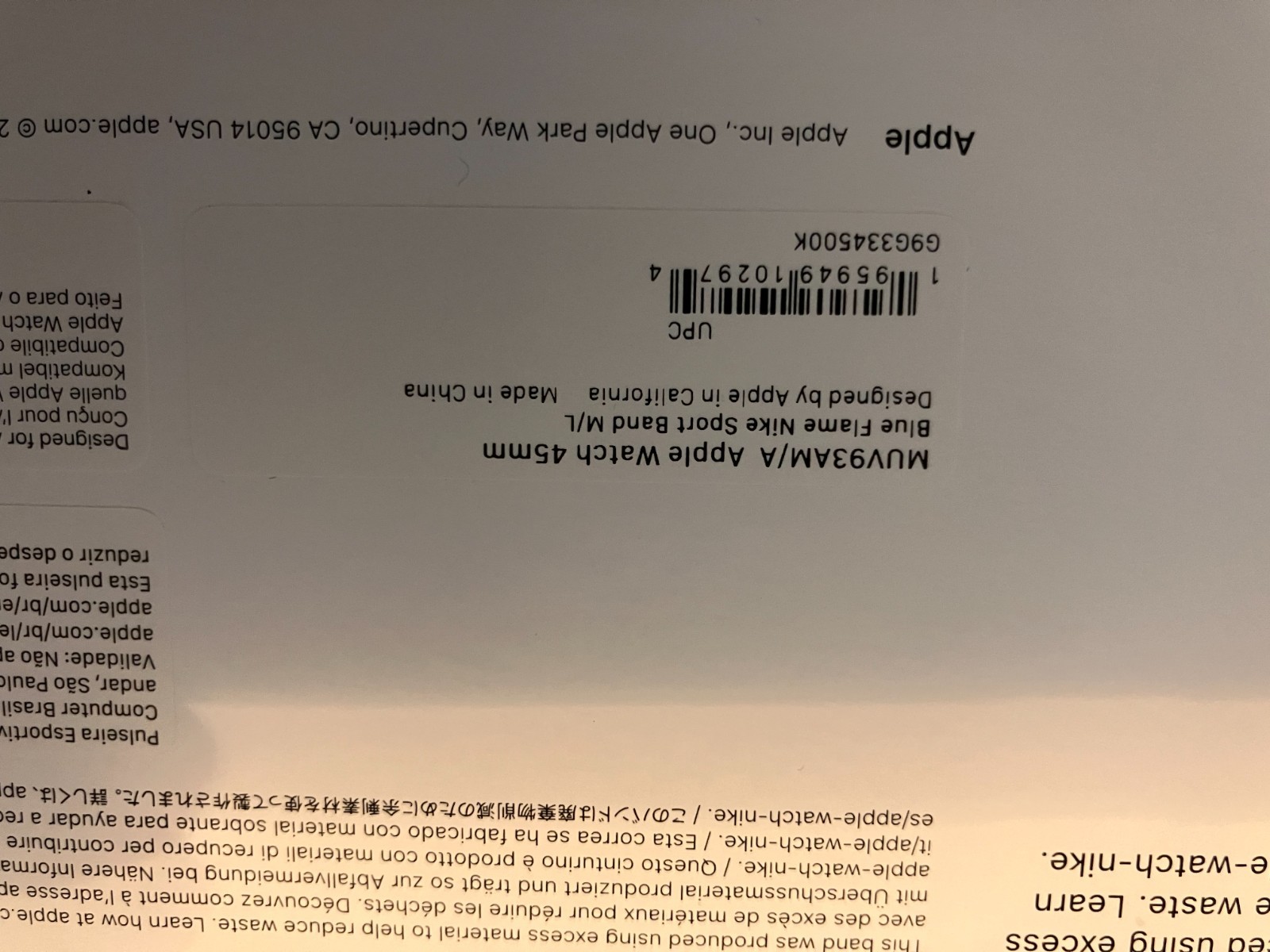 Apple Watch Series 9 45mm W/ Blue Flame Nike Sport Band (MUV93AM/A)