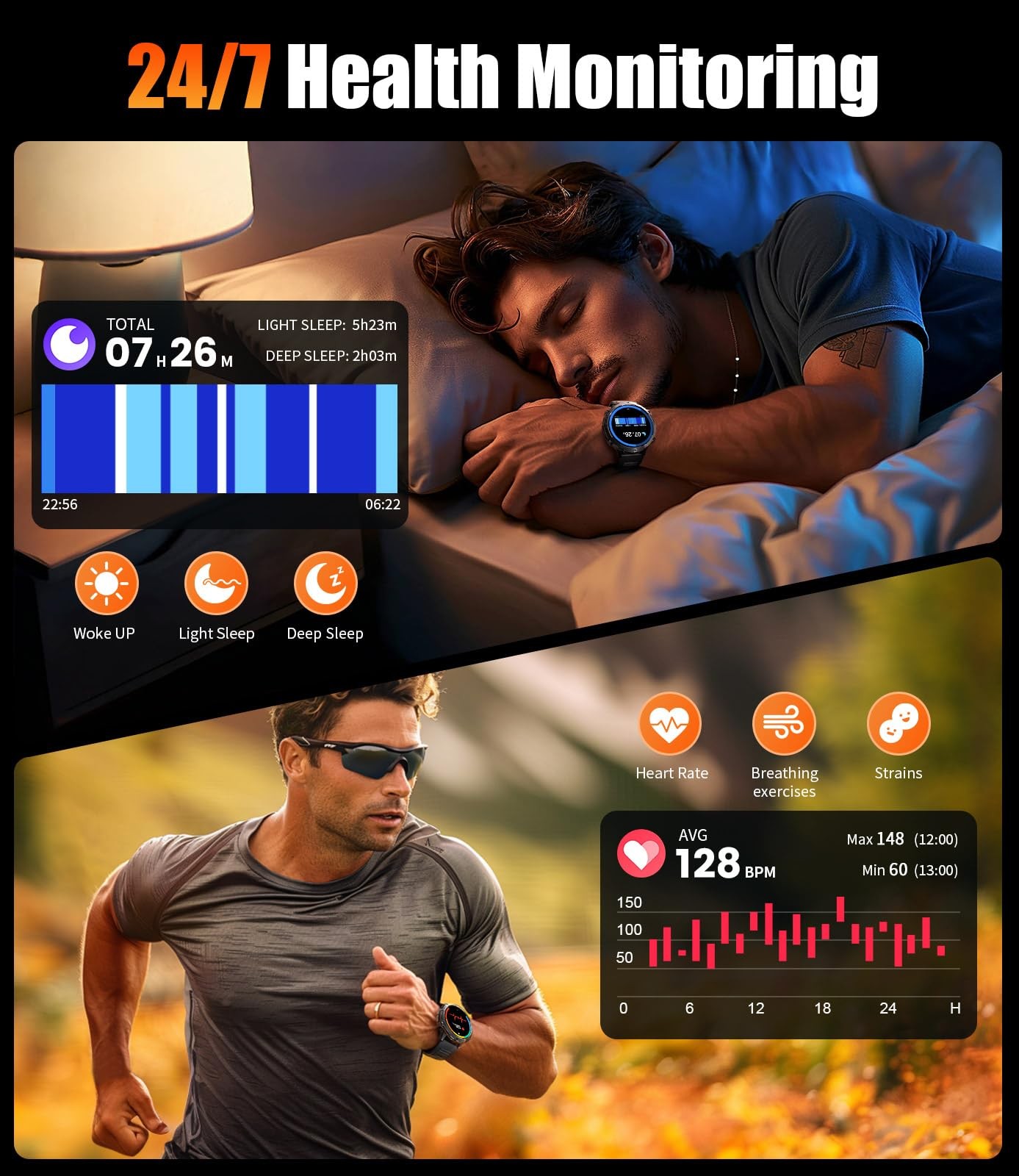 LIGE TX3-I Military Smart Watch 1.73″ AMOLED 900mAh Bluetooth Call Android iOS