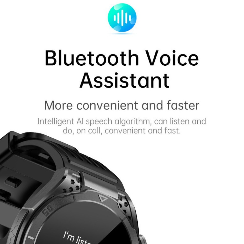 2026 Military Smart Watch For Men Bluetooth Call Rugged Tactical Fitness Tracker