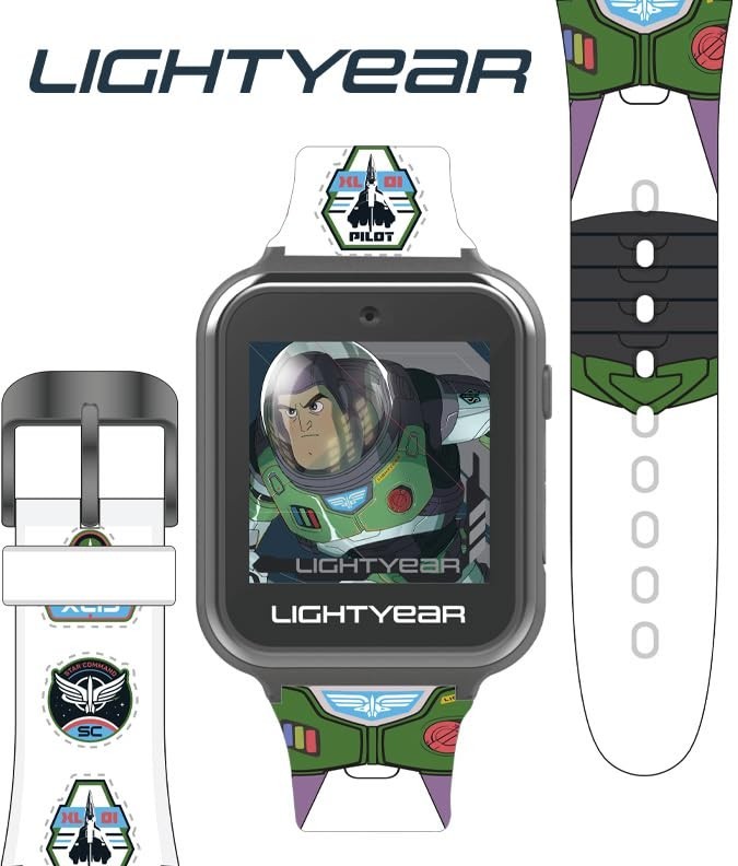 Buzz Lightyear Smartwatch for Kids, Quartz Timepiece, White, Fun Features, Durab