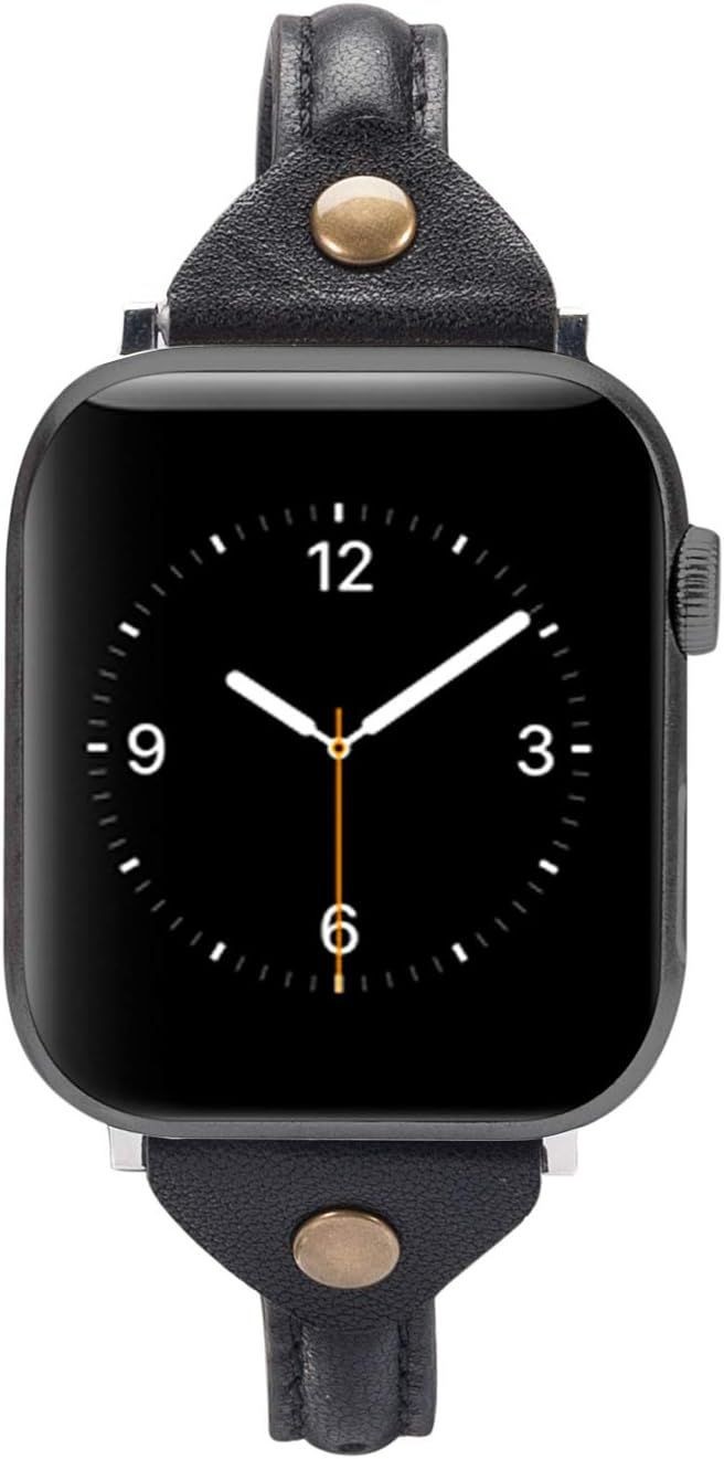 Slim Rivet Leather Strap Compatible with Apple Watch Series 11 42mm