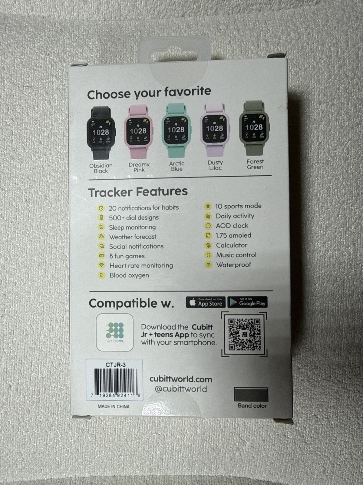 Cubitt Jr Smart Watch for Kids & Teens: Games, Step Counter, Sleep
