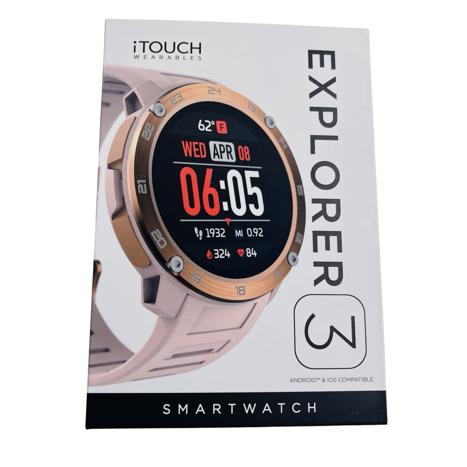 iTOUCH Explorer 3 Smartwatch Fitness Tracker Rose Gold Pink 500228R-C12 Open Box