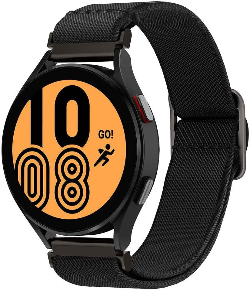Stretchy Nylon Strap Compatible with Galaxy Watch 20mm, MoonSwatch, Adjustable