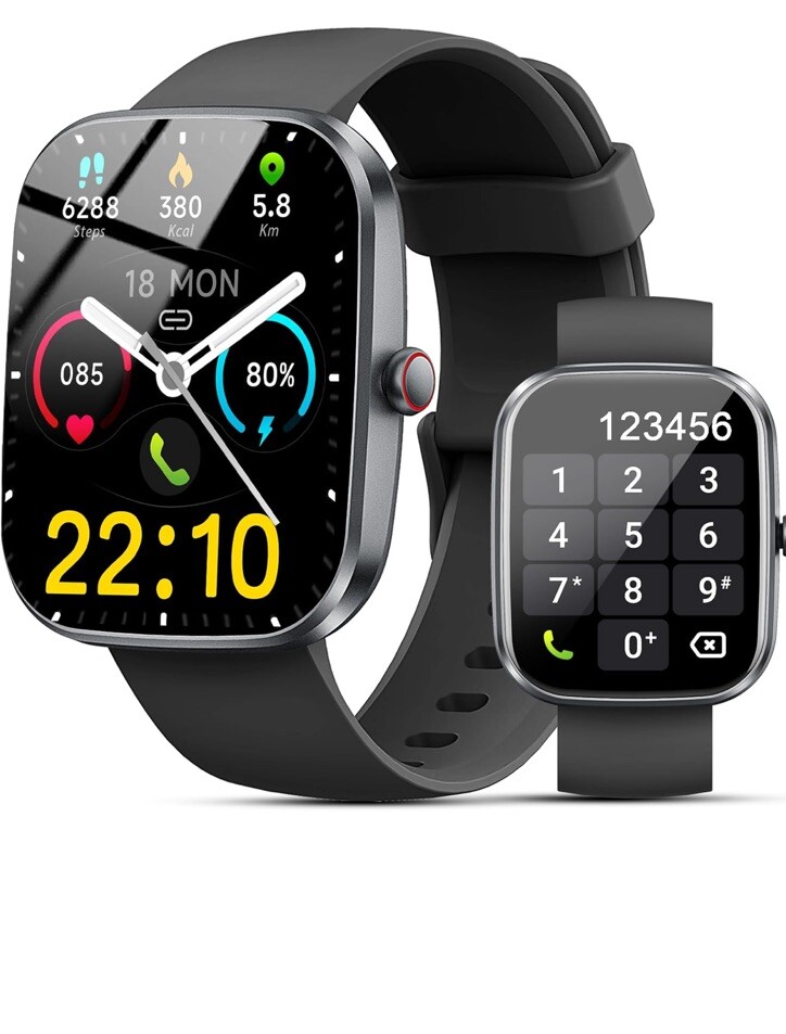 Smart Watch for Men Women (Answer/Make Call), 2024 HD 1.91″Smartwatch Black