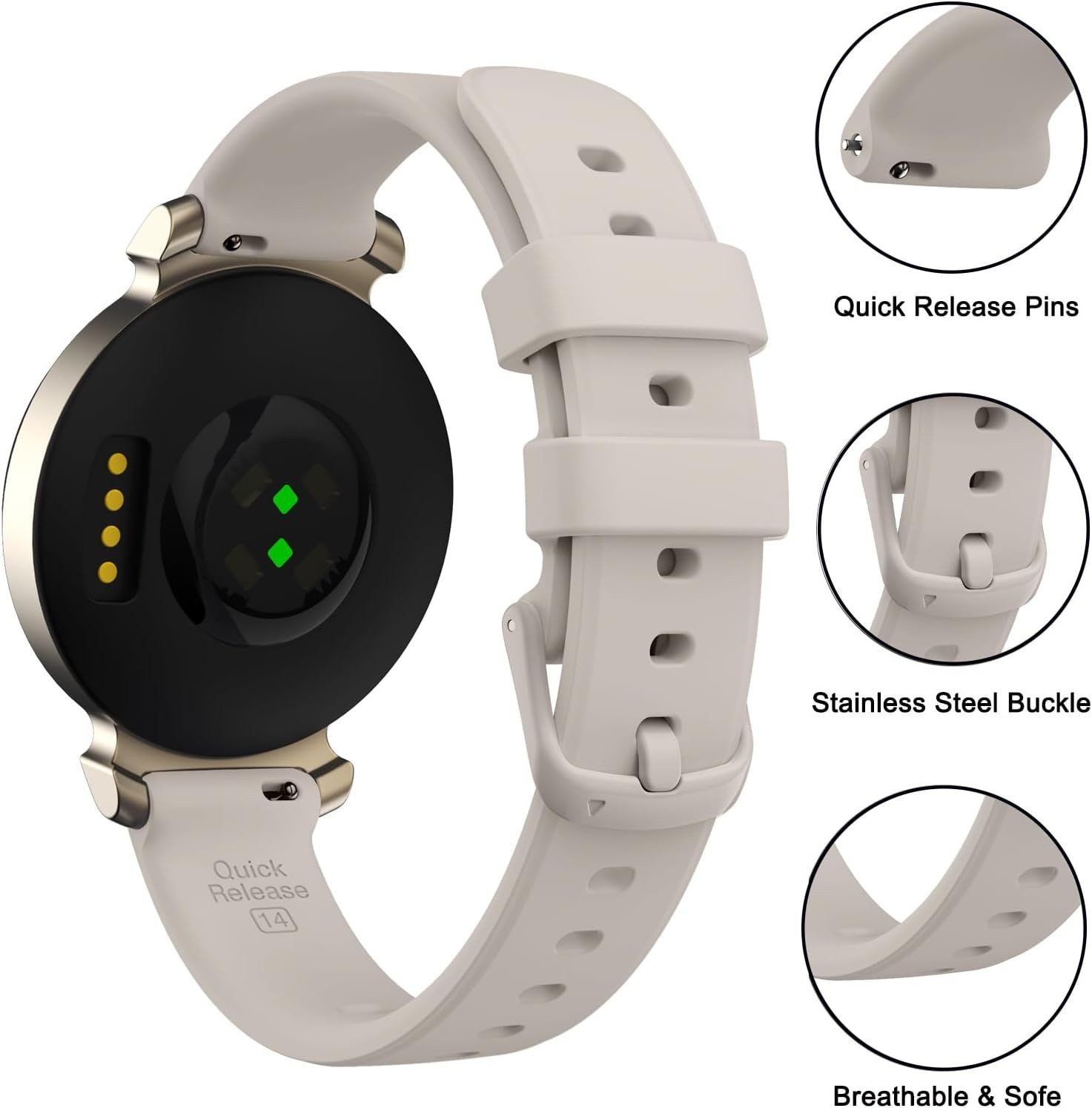 6 Pack Soft Silicone Strap Compatible with Garmin Lily 2 20mm Quick Release
