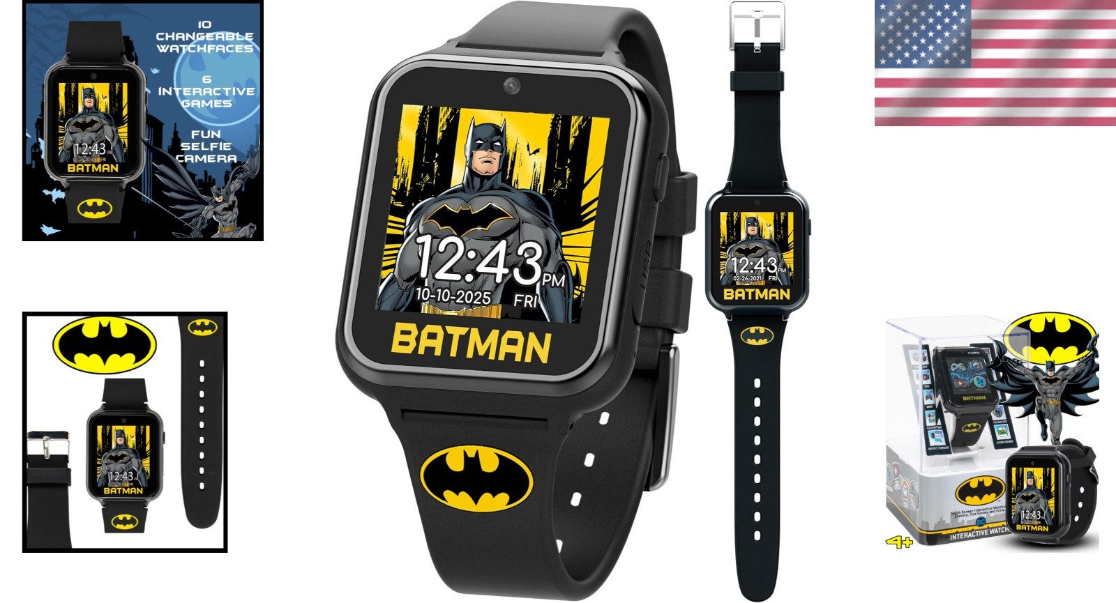 Fun and Functional Batman Smart Watch for Kids – 40mm Display & Voice Recorder