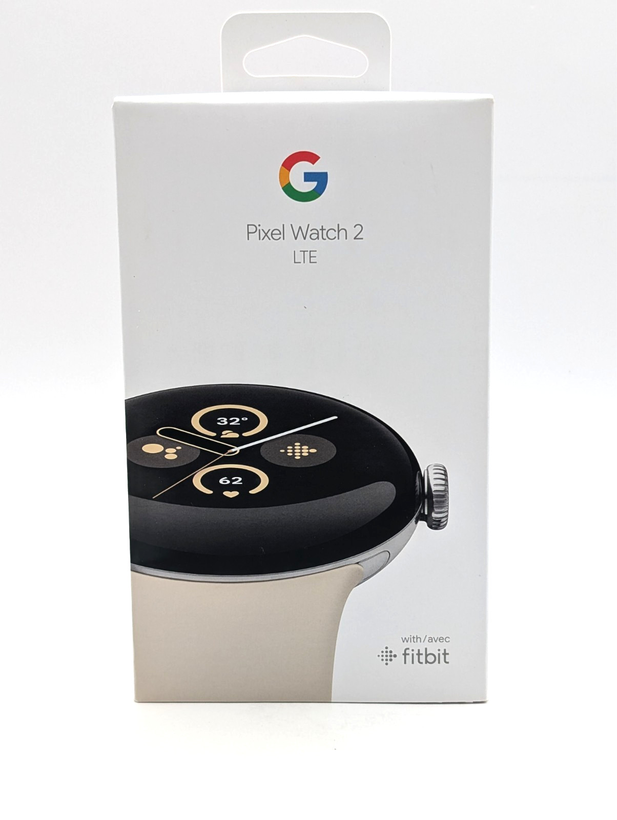 Google Pixel Watch 2 LTE Polished Silver/Porcelain Band, 41mm, Fibit, New/Sealed