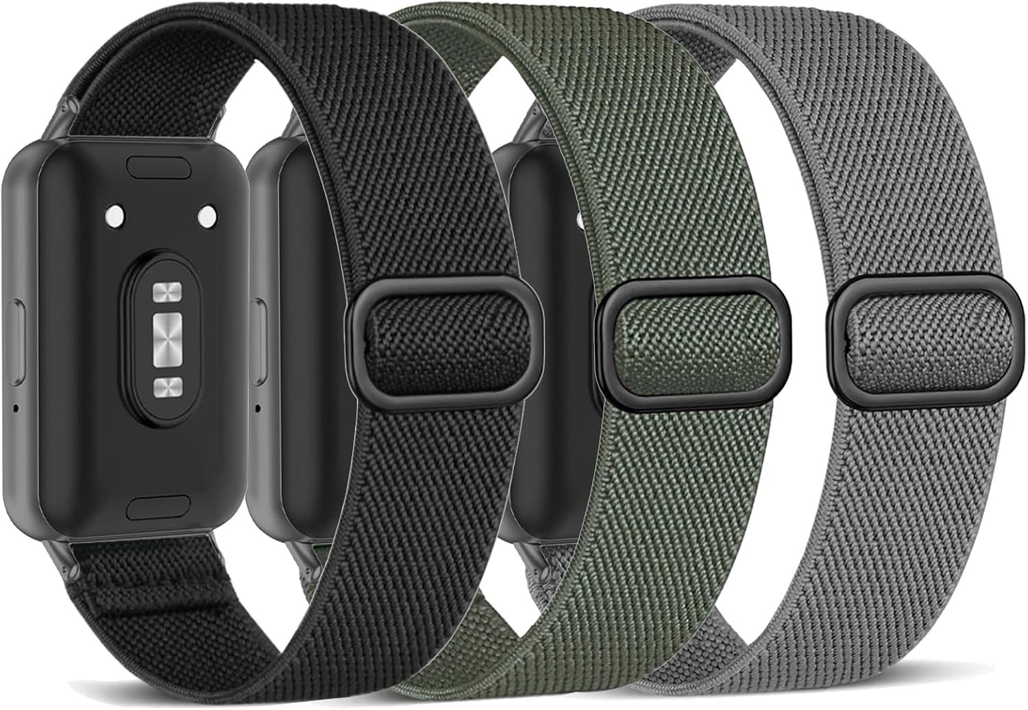 Stretchy Nylon 3-Pack Watch Bands for Samsung Galaxy Fit 3 SM-R390 – Elastic Str