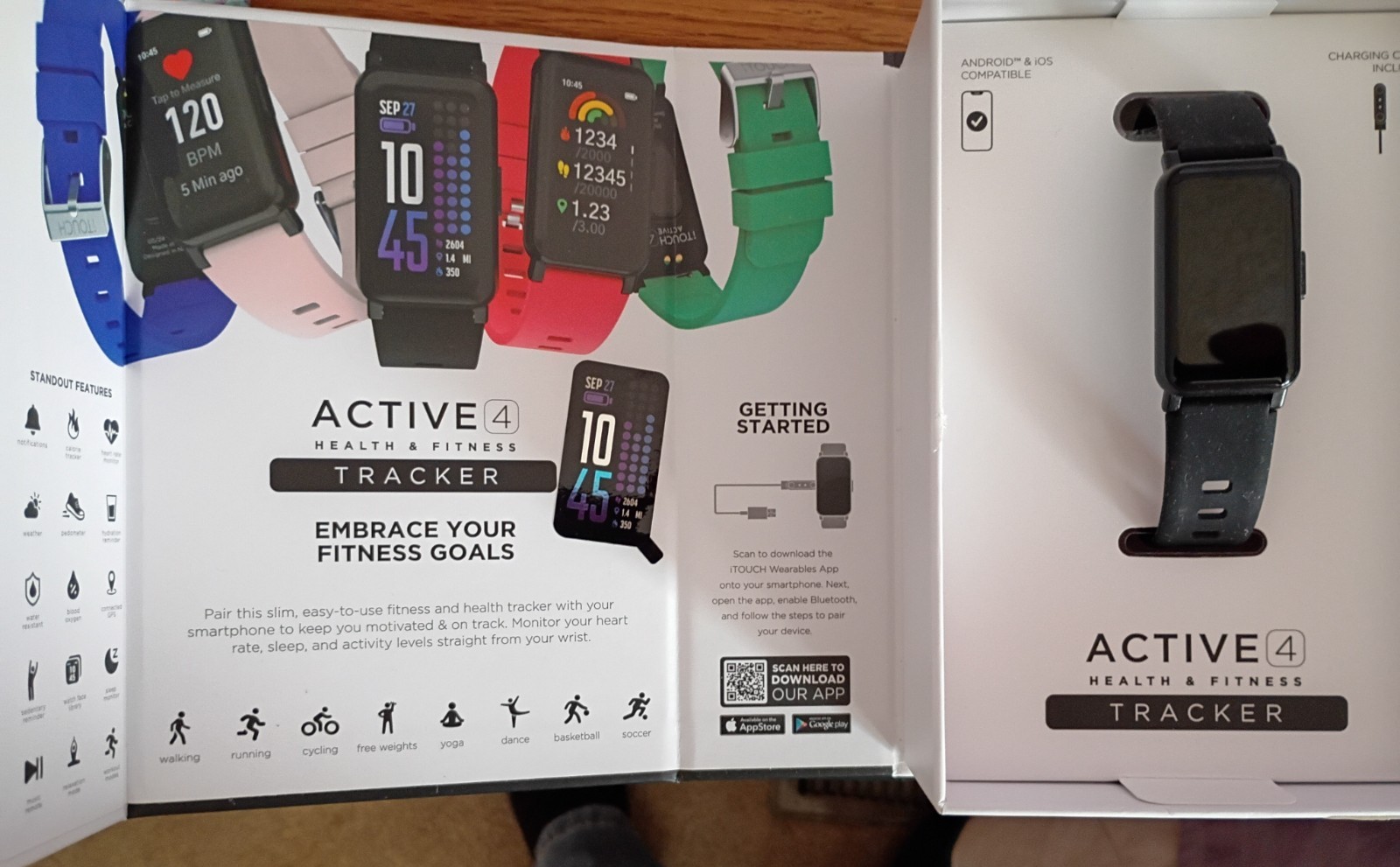 iTouch Wearables Active 4 Water Resistant Fitness Tracker