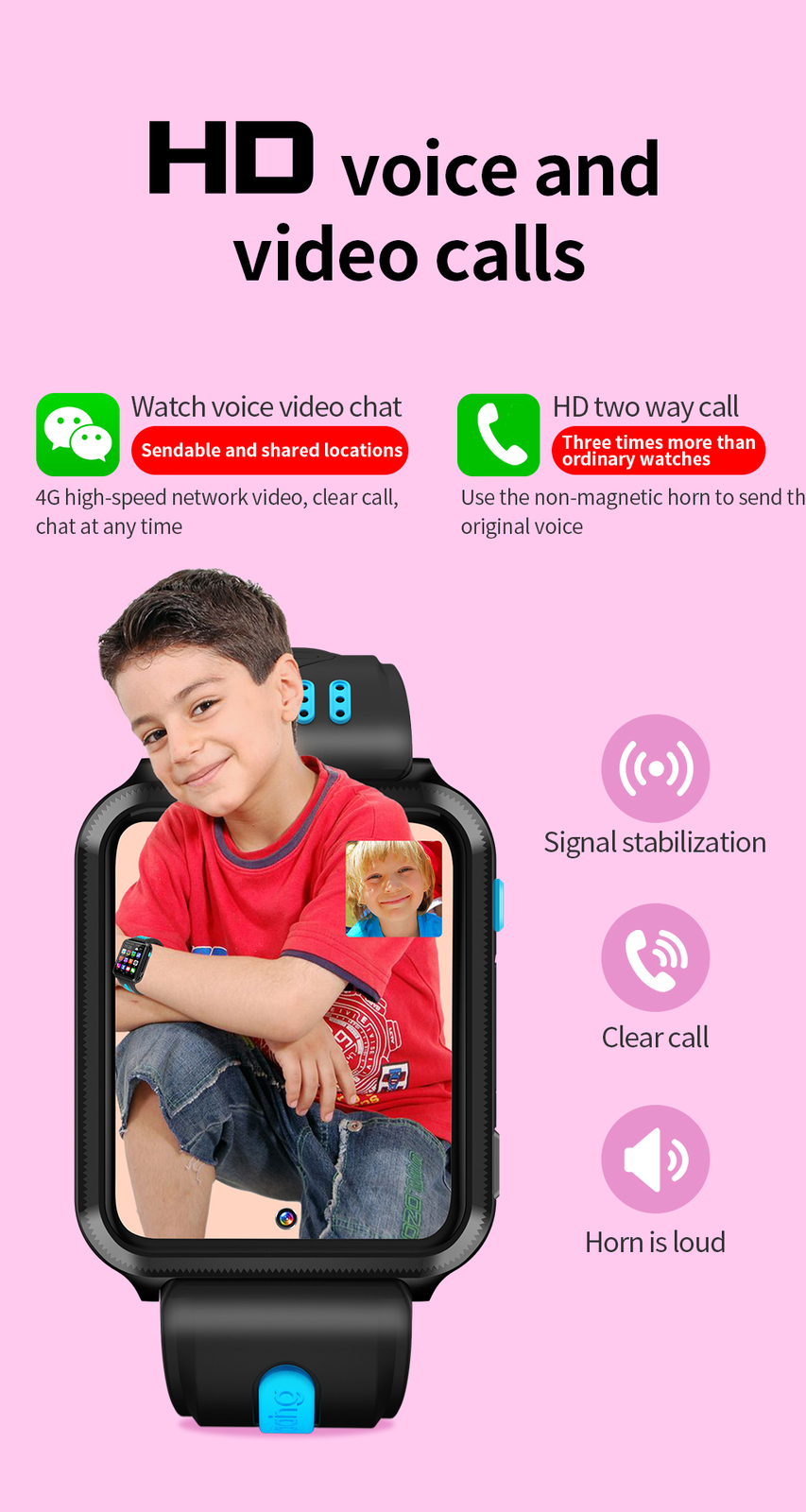 4G Kids Smart Watch Phone Camera Video Call Children Boys Girls Wristwatch