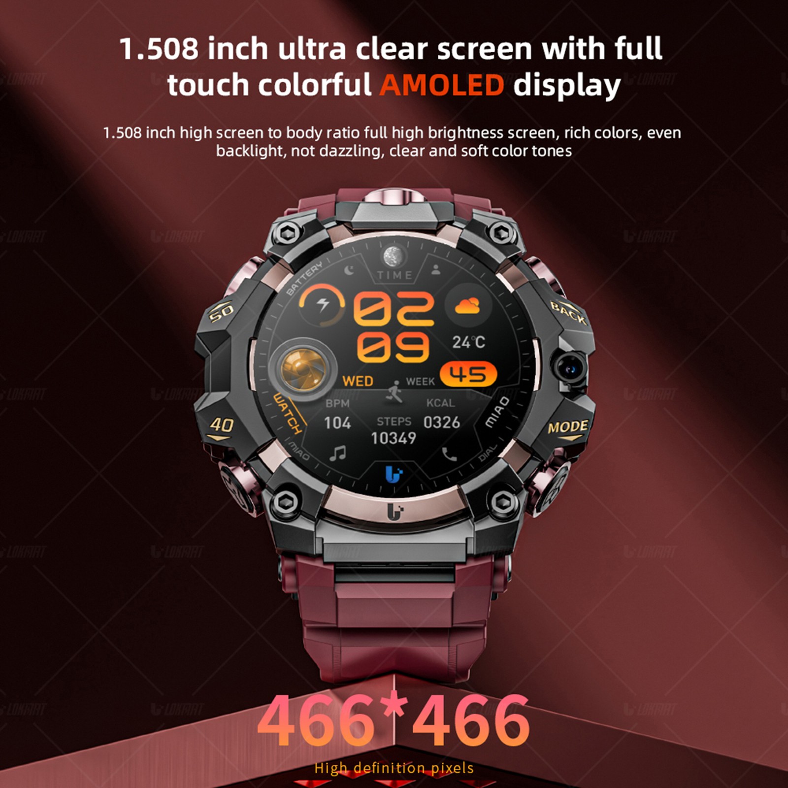 LOKMAT APPLLP 2 PRO 4G Smart Watch WiFi BT Touch Screen EYLR Health Monitoring