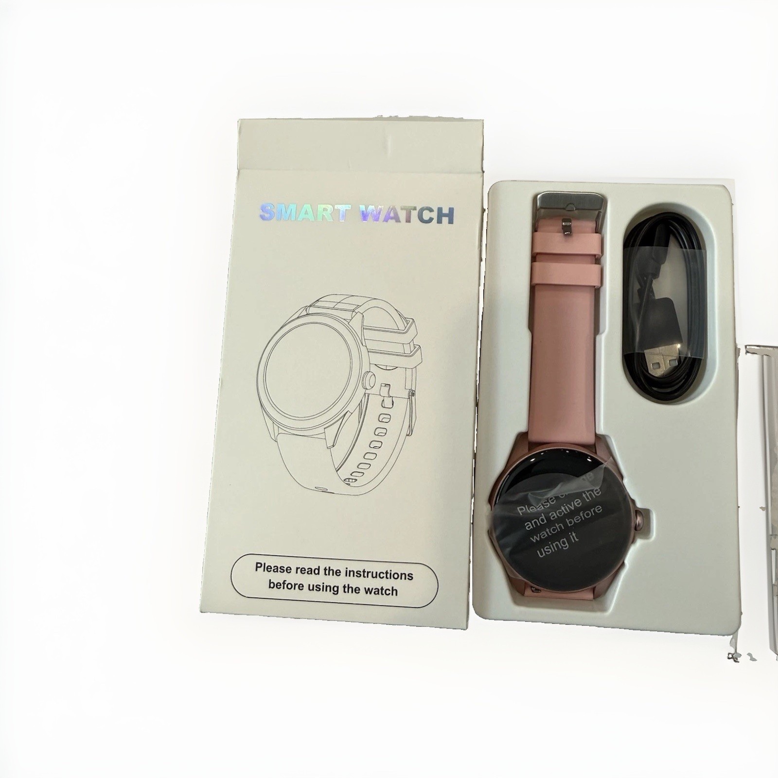 Women’s Smart Watch Pink Fitness Tracker Compatible Android iPhone New