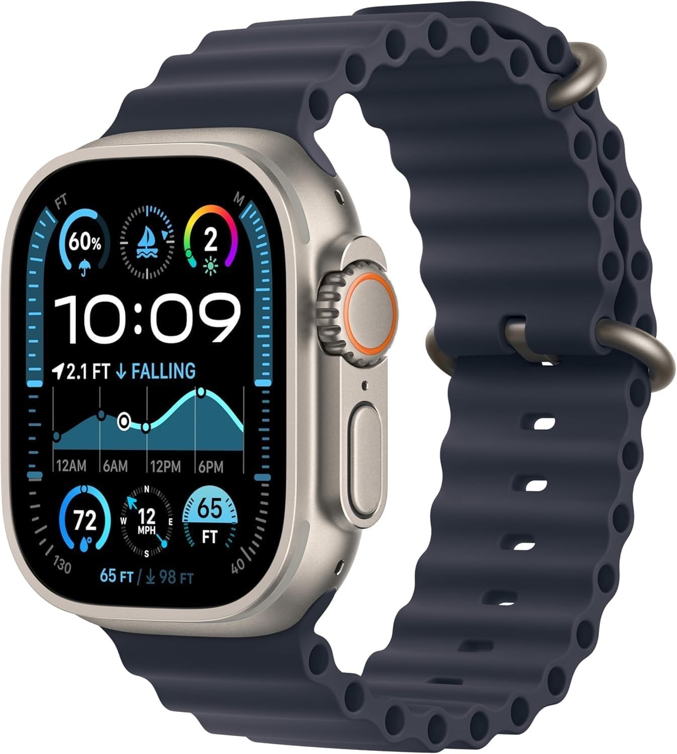 Apple Watch Ultra 2 (GPS+Cellular) 49mm Titanium w/ Blue Ocean Band (MREG3LL/A)