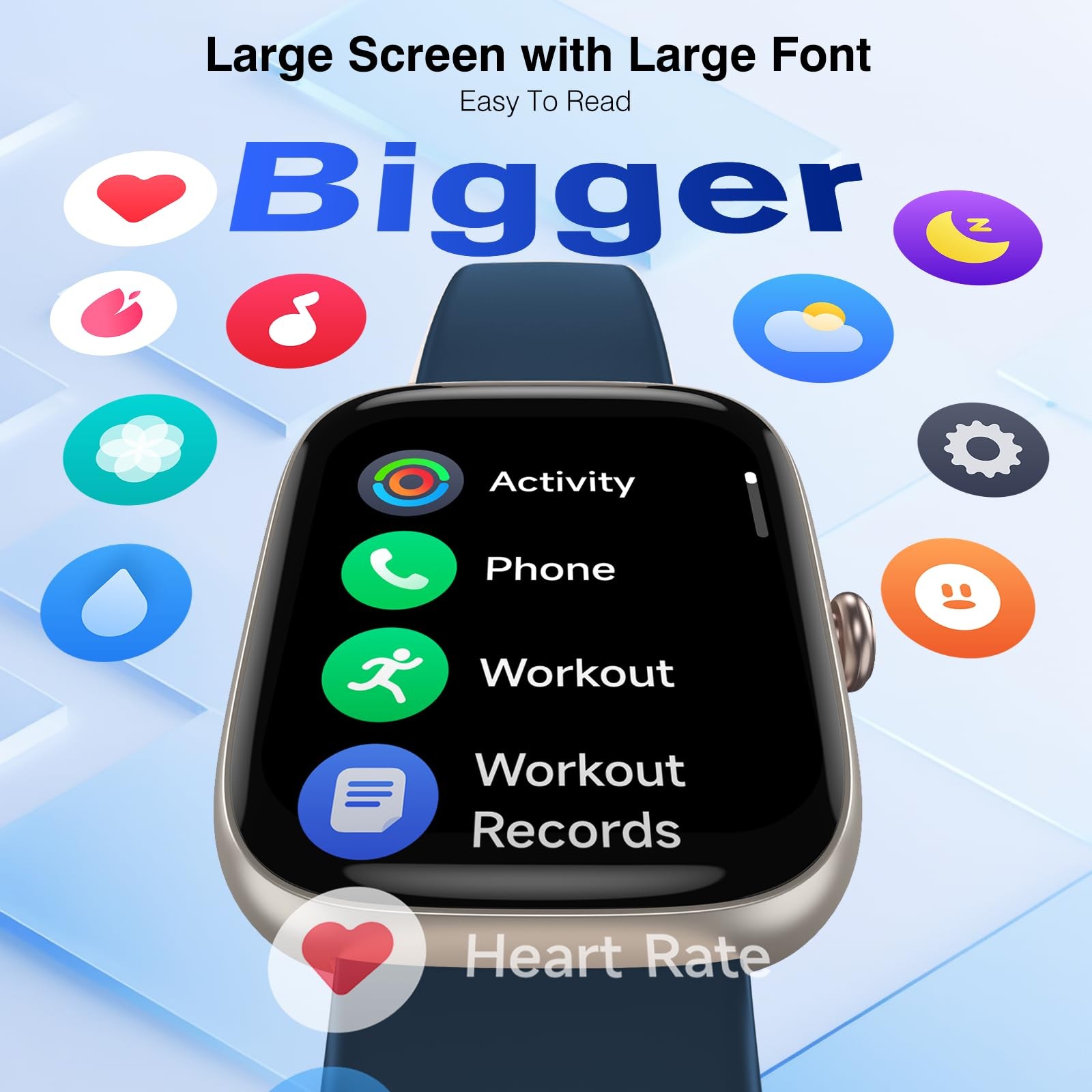 Smart Watch Senior Friendly Large Font No App/Phone Required Fitness Tracker,…
