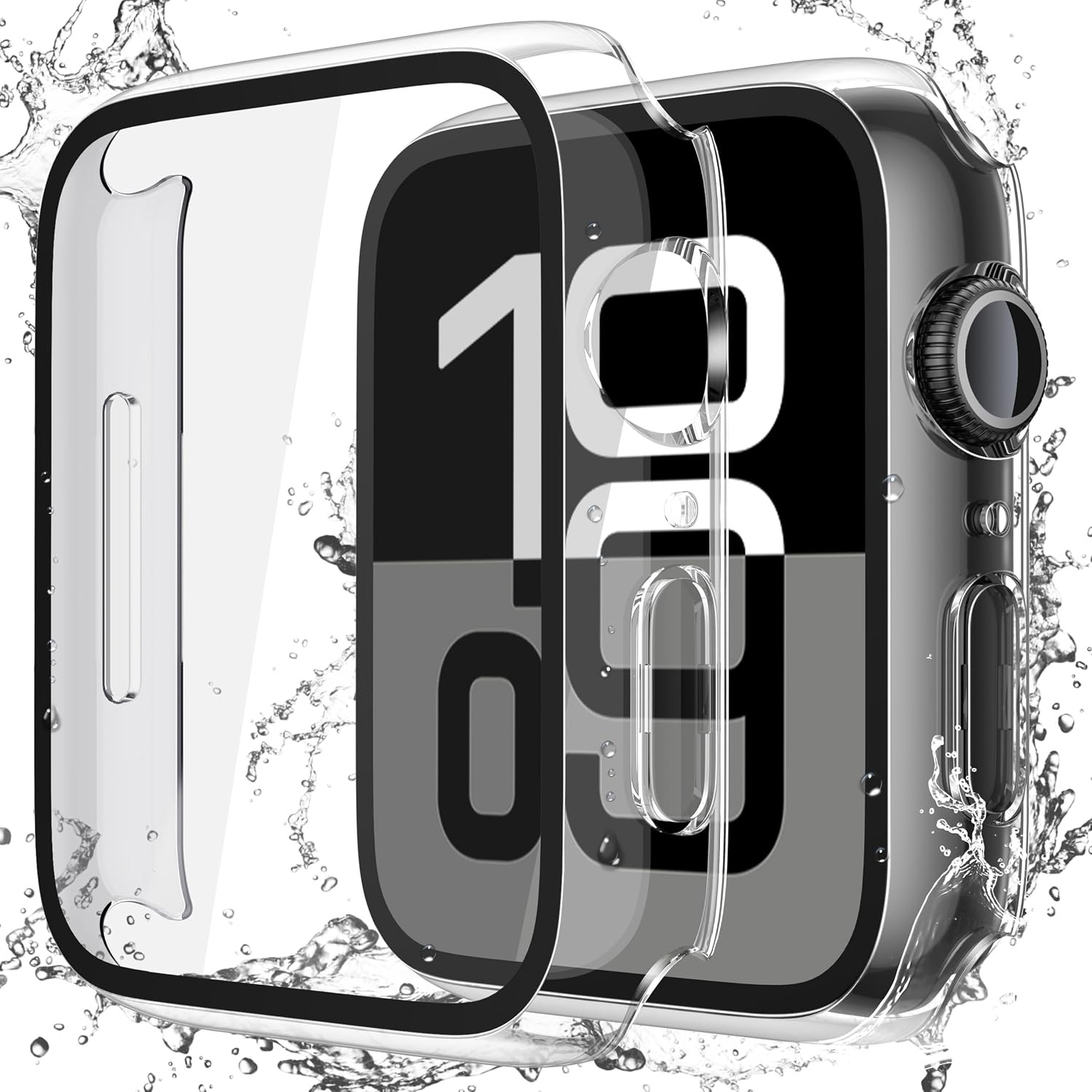 2-Pack Waterproof Case for Apple Watch Series 11 42mm with Tempered Glass Protec