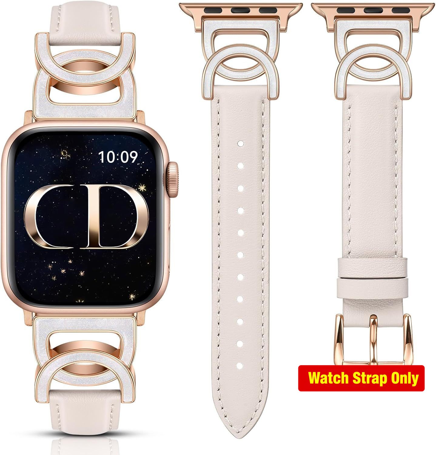 Leather Strap Compatible with Apple Watch Series 11 10 9 8 42mm Elegant Buckle