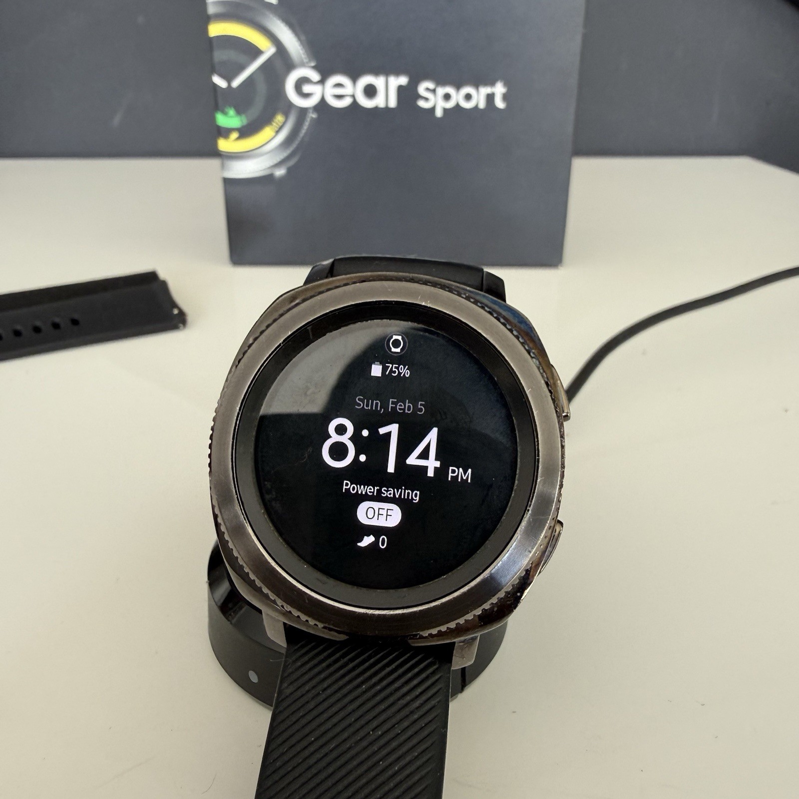 Samsung Gear Sport 44.6mm Black Case Silicone Band Classic Buckle -…