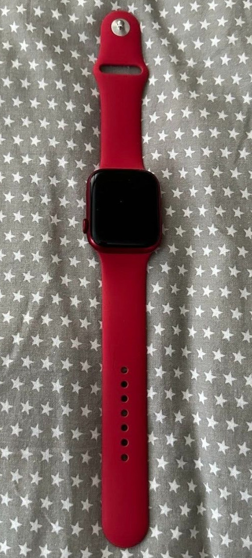 Apple Watch Series 7 45mm Aluminum Case A2474 – RED CRACKED BACK*