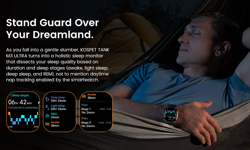 AMAZTIM TANK M3 Ultra GPS Smart Watch Men 480mAh 50M Waterproof for Android IOS