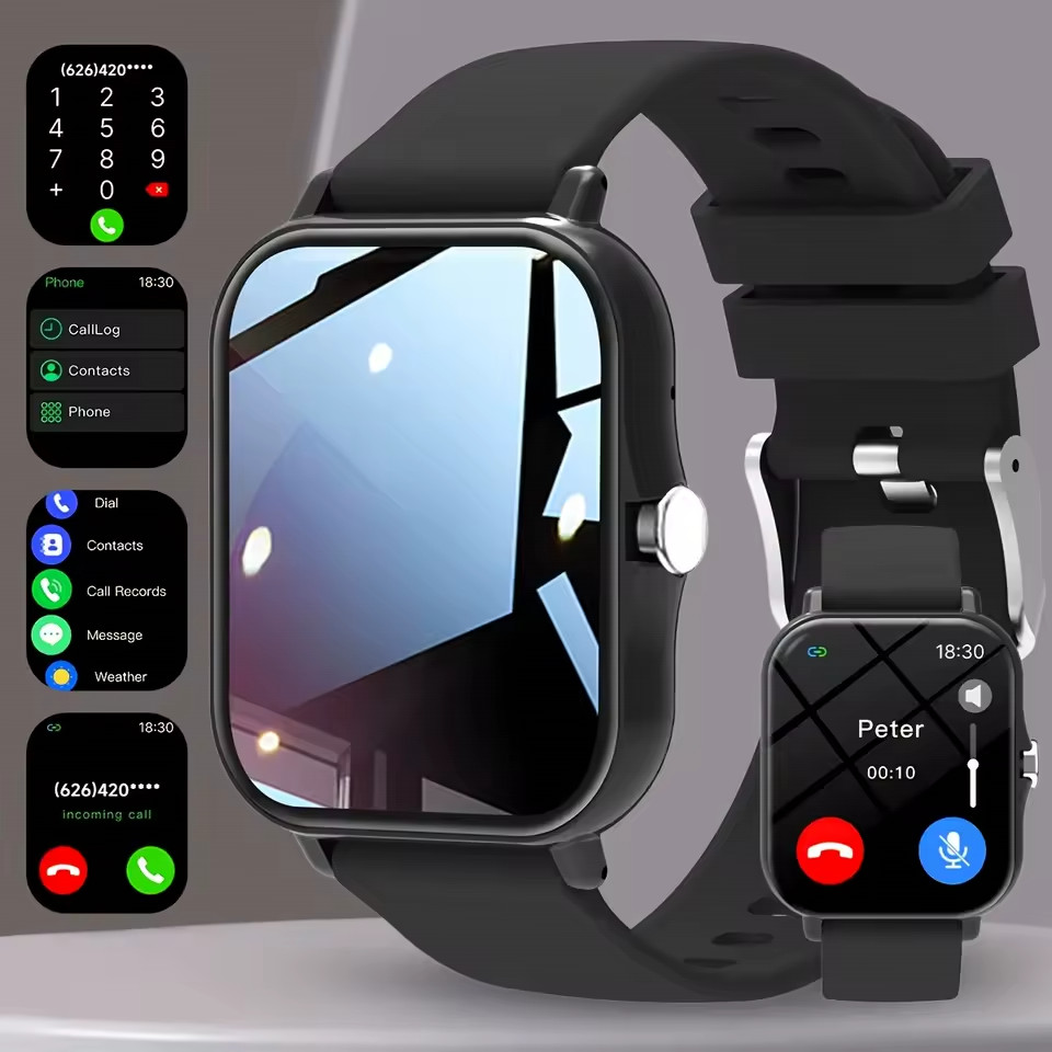 Smart Watch Bluetooth Heart Rate Blood Oxygen/Pressure Monitor Fitness Tracker