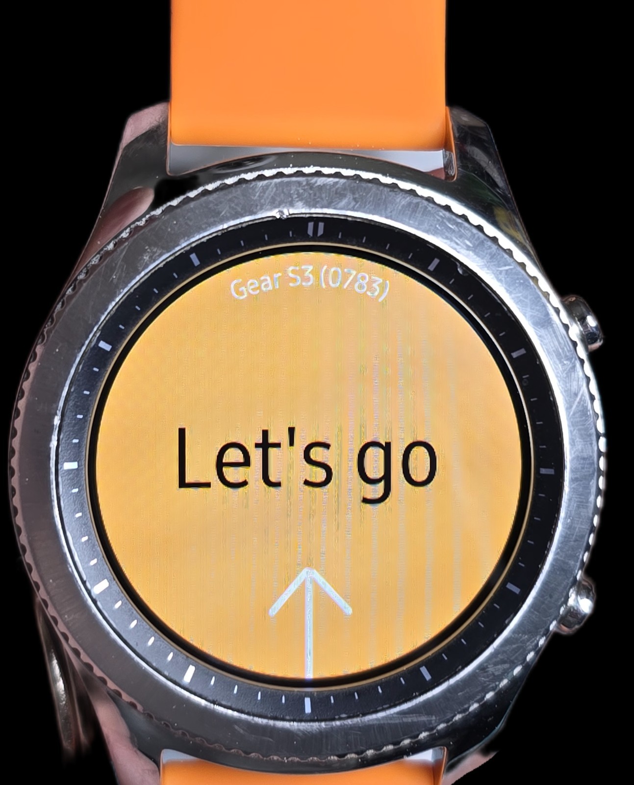 Samsung Galaxy Gear S3 Classic 46 mm Stainless Steel Silver Case and Orange Band